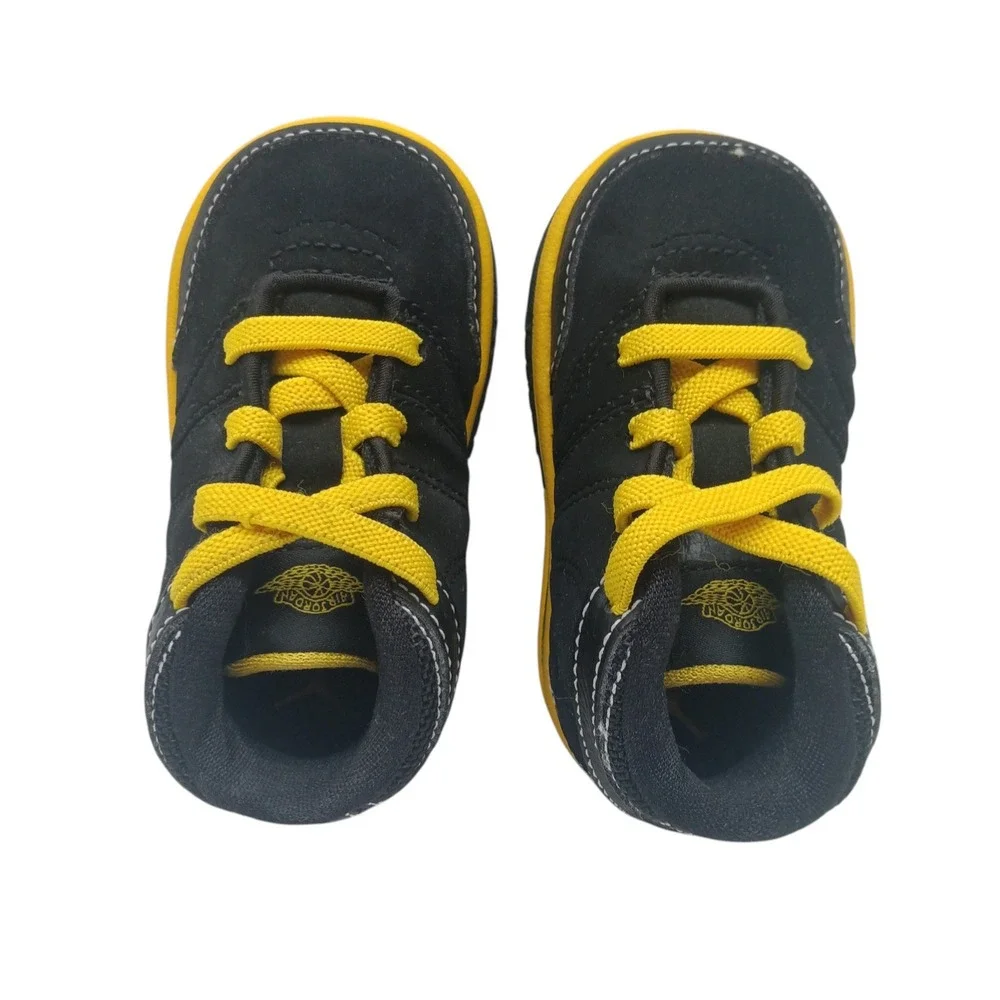 Jordan Toddler Sneakers Black Yellow Lace Up Shoes Size 4C‎